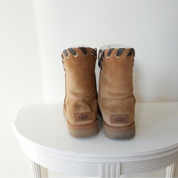 UGG Aidah Suede Whipstitch Detail Boots in US Women's 7 Chestnut Brown - Picture 7 of 10